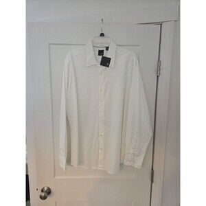 #165 JF J. Ferrar Modern Fit Men's XL Button Up shirt NWT White Stripes